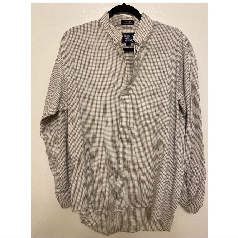 Burberrys Colarless Button Down Shirt